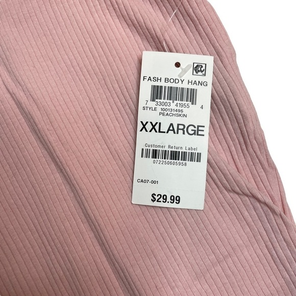 Jenni Square Neck Ribbed Bodysuit Peach Skin Light Pink XXL New - Picture 5 of 8